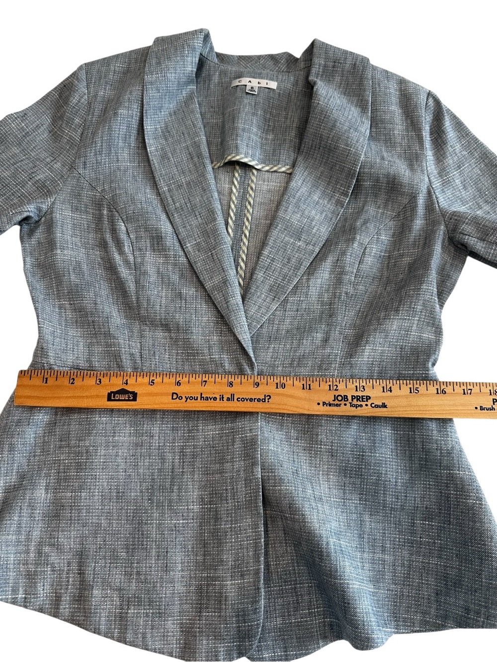 Blue Gray Cabi Beachwalk Textured One-Button Women's Blazer in size 6 - Picture 11 of 15
